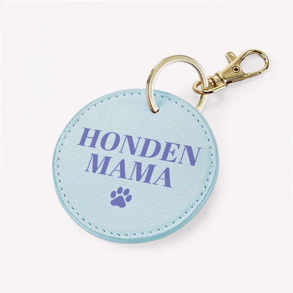 Gepersonaliseerde sleutelhanger rond met tekst