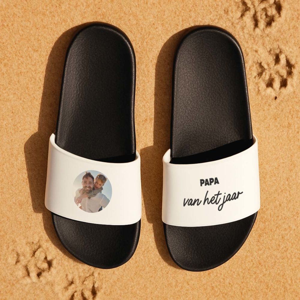 Gepersonaliseerde badslippers met foto en tekst