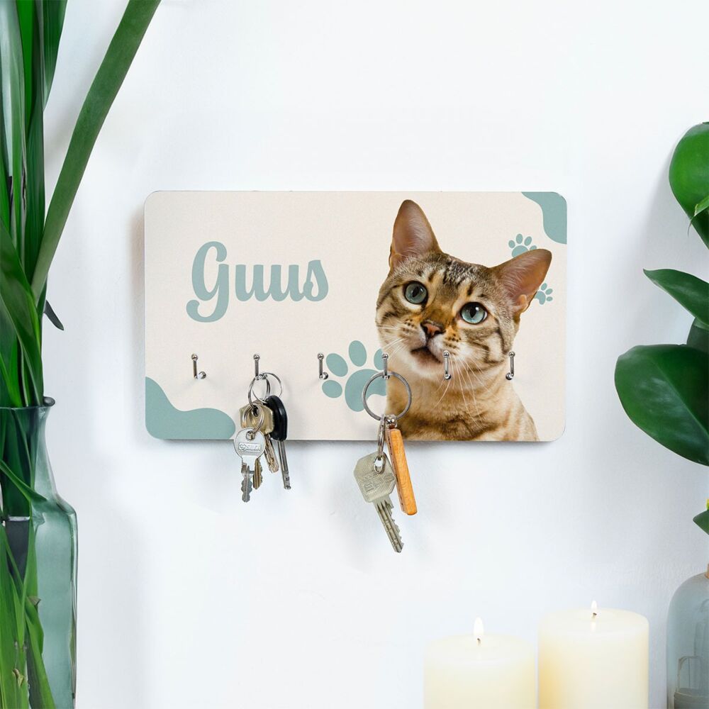 Gepersonaliseerd sleutelbord met huisdier