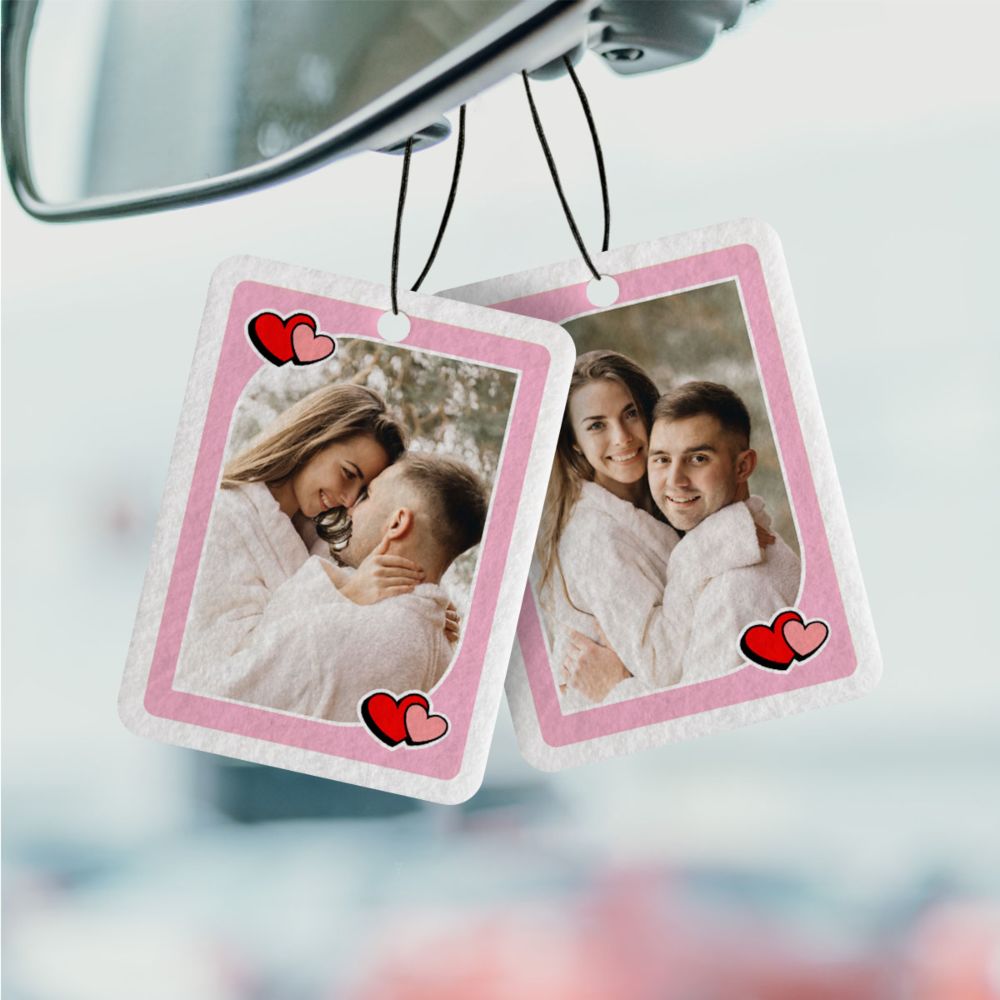 Gepersonaliseerde geurhanger speelkaart met foto set van 2