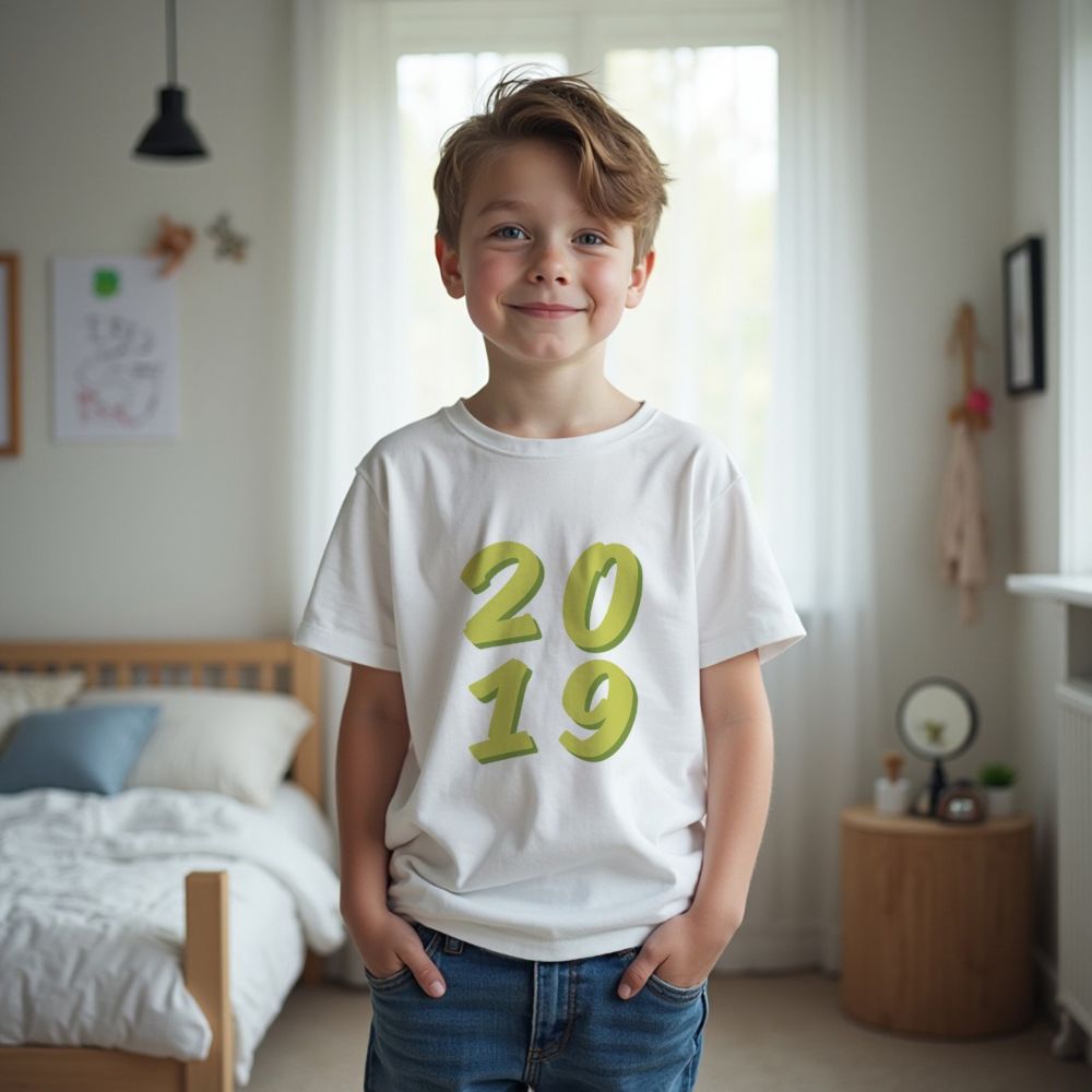 Gepersonaliseerd t-shirt voor kinderen met jaartal