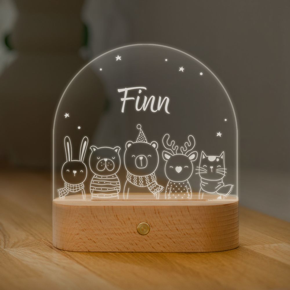 Gepersonaliseerde LED-lamp met naam en dieren