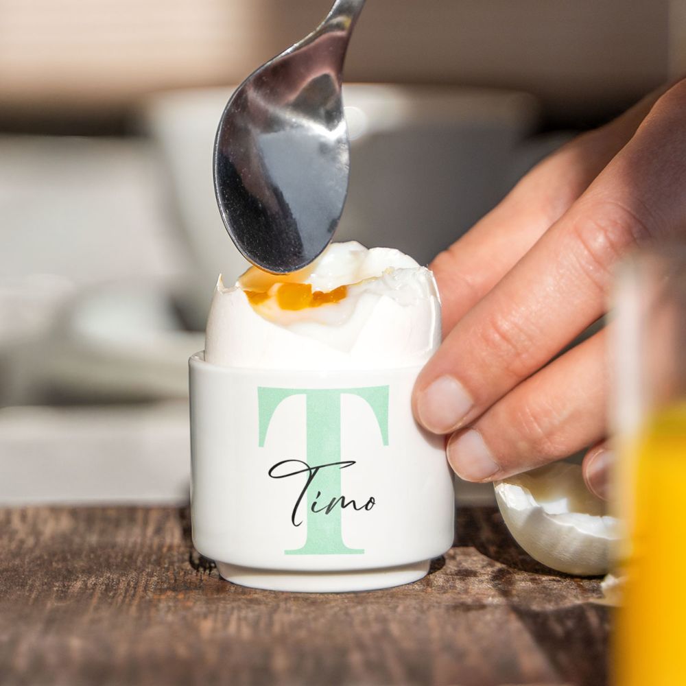 Personaliseerbare eierdopjes - set van 2 met monogram