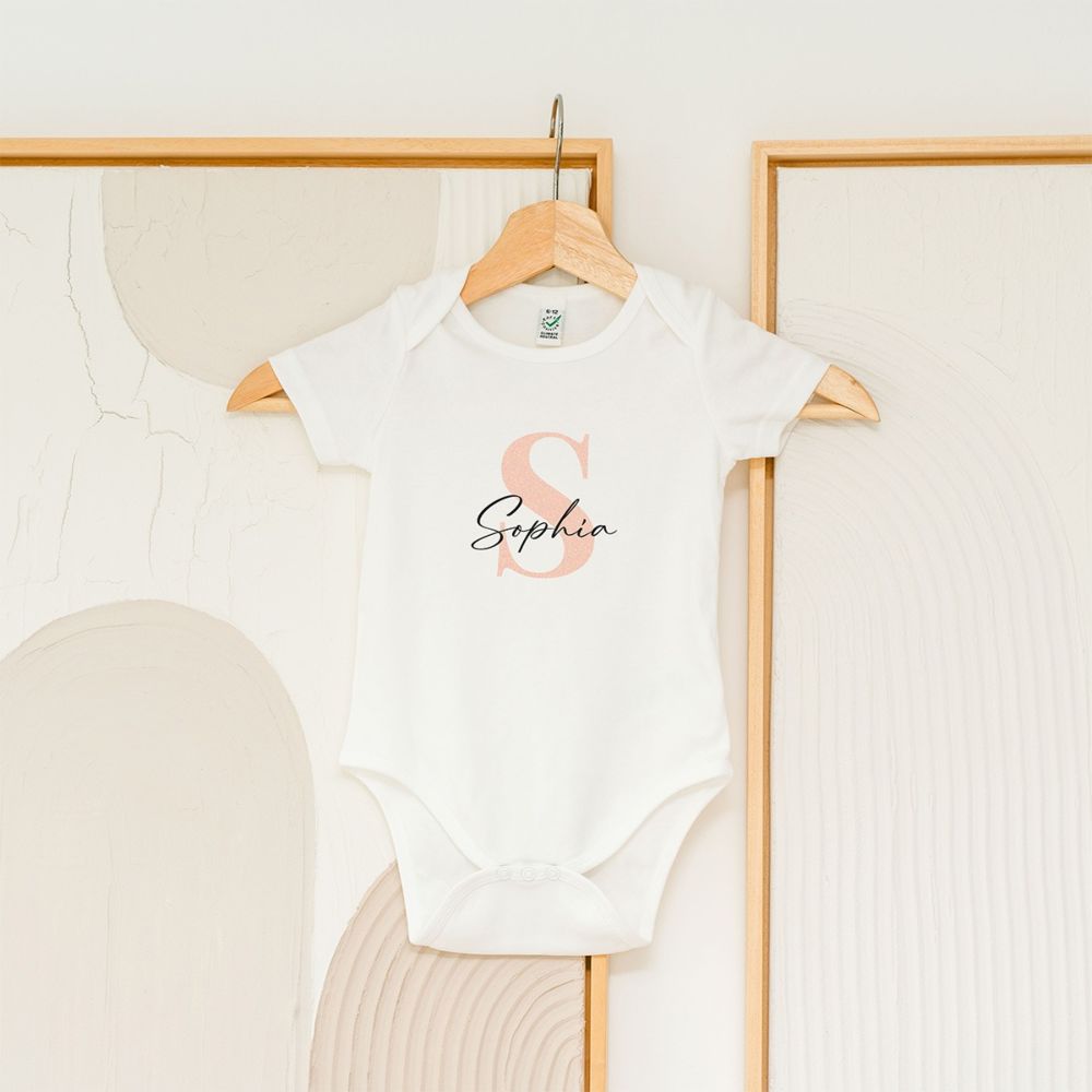 Gepersonaliseerde baby romper met monogram