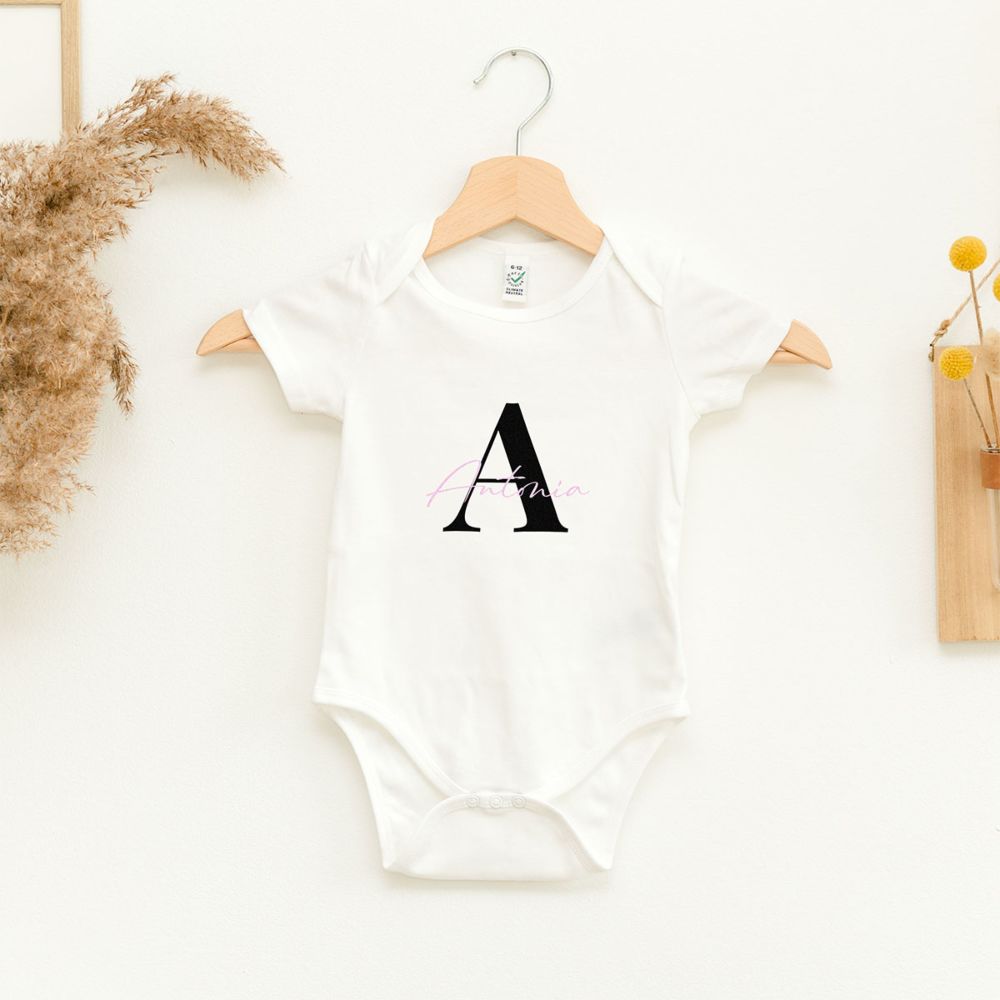 Gepersonaliseerde baby romper met monogram