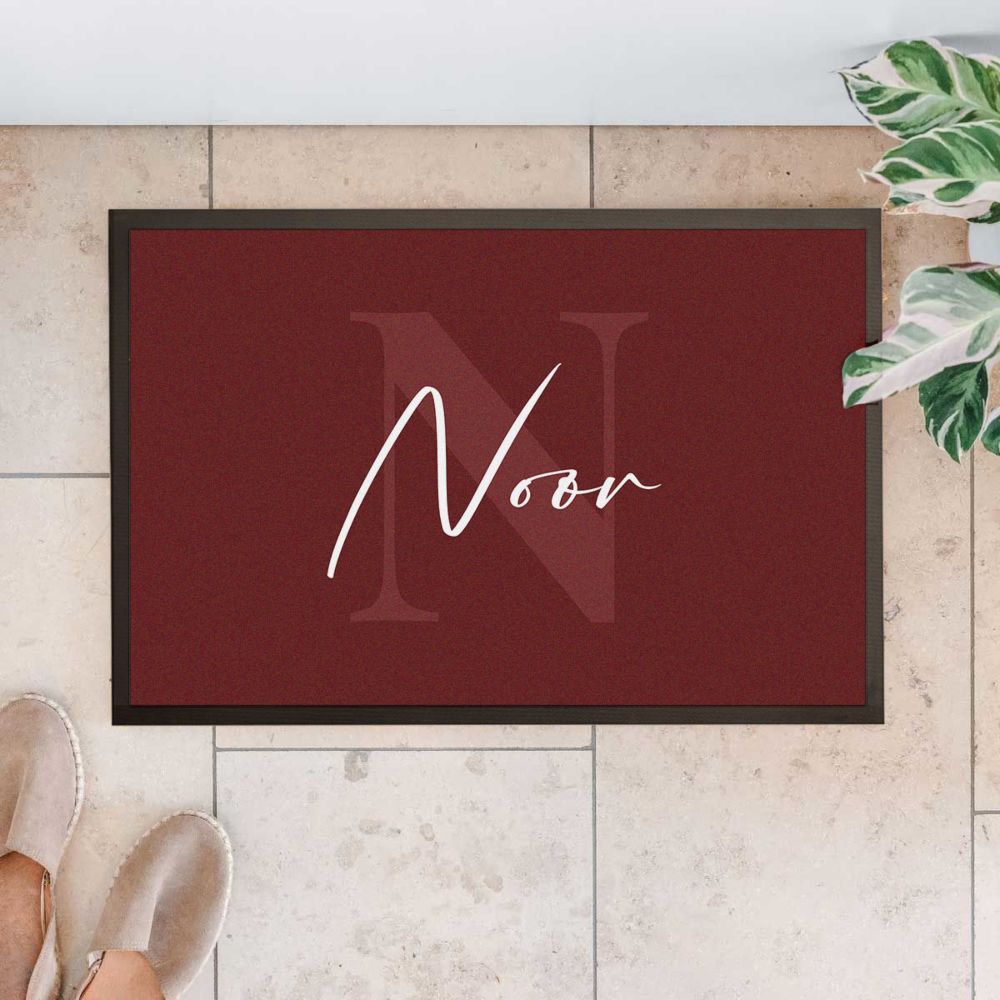 Gepersonaliseerde deurmat met monogram