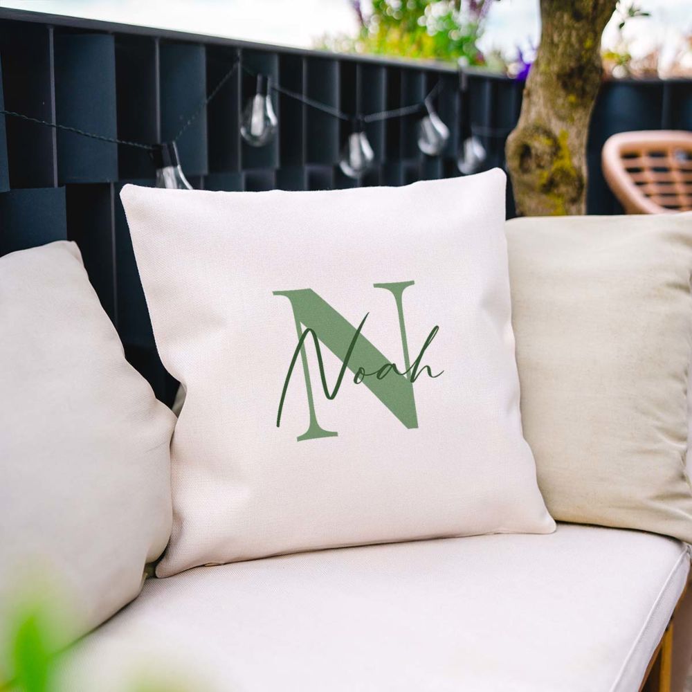 Gepersonaliseerde kussensloop met monogram