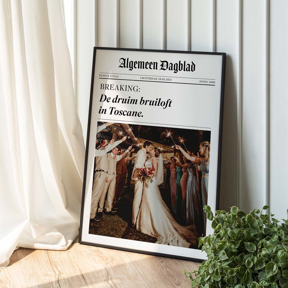 Gepersonaliseerde poster als krant