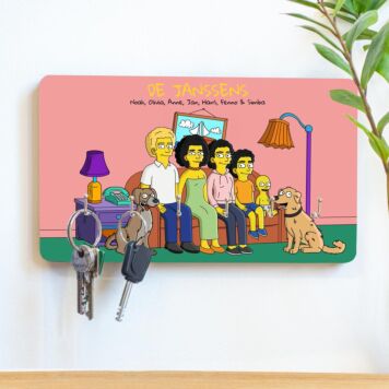 Gepersonaliseerd sleutelbord - illustratie cartoon familie