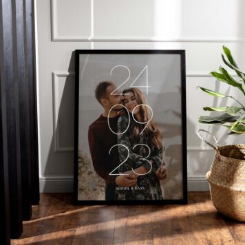 Gepersonaliseerde poster met datum en naam