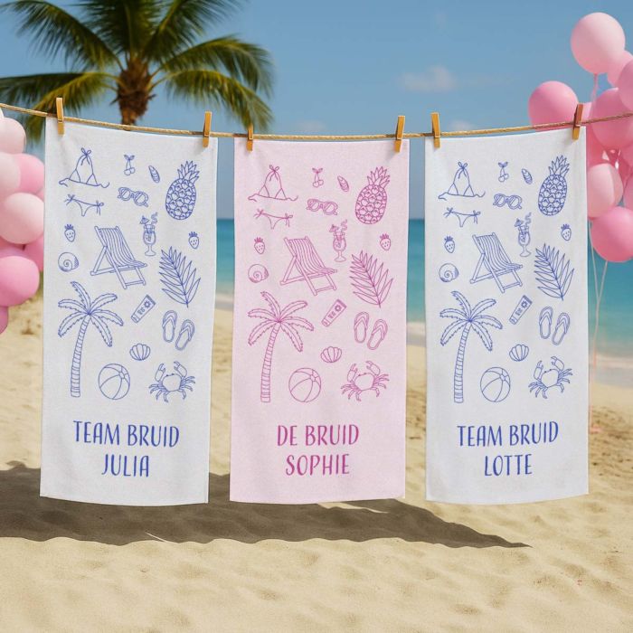 Gepersonaliseerde handdoek met symbolen en tekst