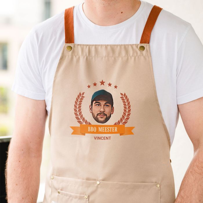 Gepersonaliseerd schort BBQ koning met foto