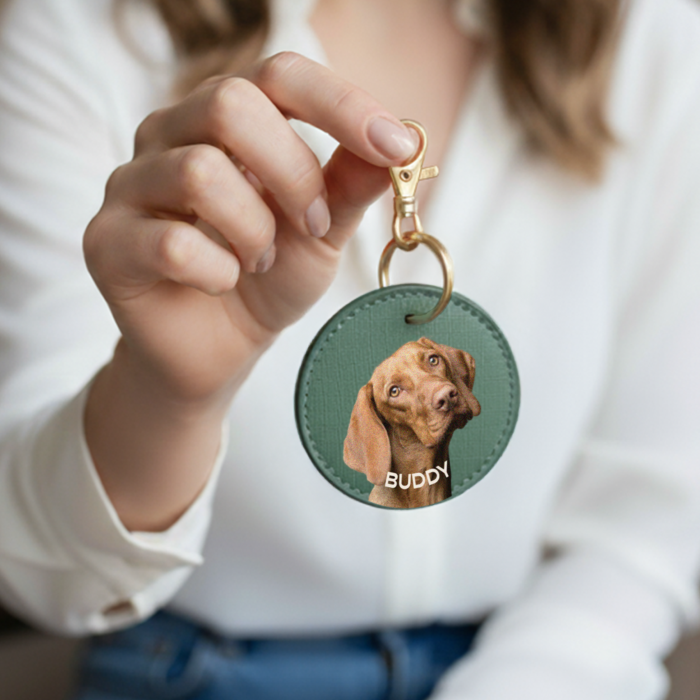 Gepersonaliseerde ronde sleutelhanger met jouw huisdier