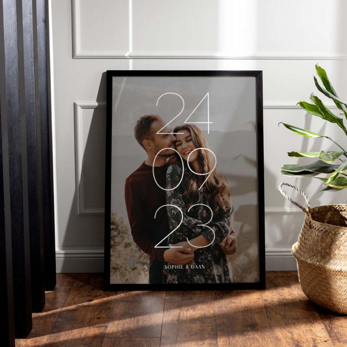 Gepersonaliseerde poster met datum en naam