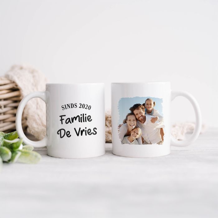 Personaliseerbare mok met tekst en foto